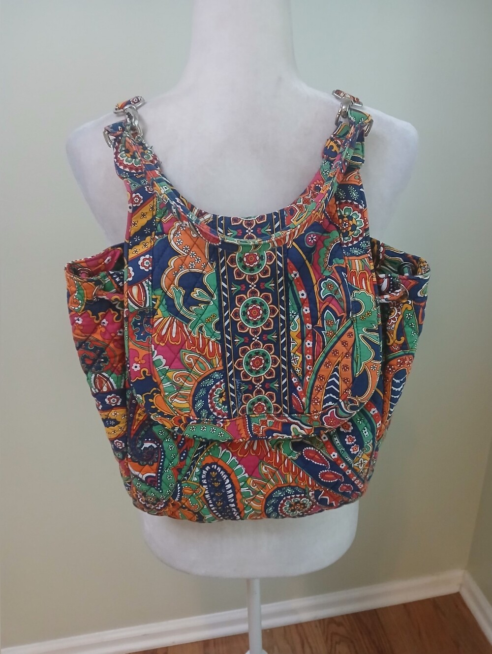 Vera Bradley Venetian Paisley Drawstring Backpack Purse